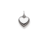 Pendentif coeur en or blanc 18 carats 750 - 11 x 11 mm
